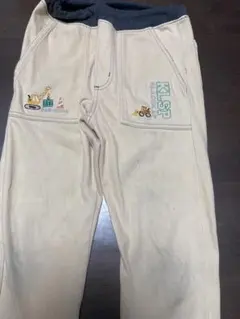 刺繍入りベージュ長ズボン 130