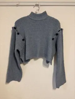 chico ハイネックショルダースリットニット