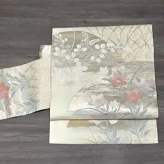 正絹 夏の袋帯 【露芝 雪輪 花】 - メルカリ