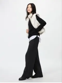 ストライプ ワイドパンツ