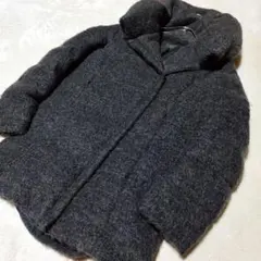 希少【 クロシェ 】 ✦ モヘア ダウン コート ショールカラー グレー Ｍ相当