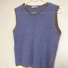 K.T ケーティー キヨコタカセ 麻ニット ノースリーブ パープル