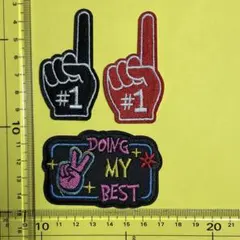 Doing my best -ナンバーワン　刺繍ワッペン　アイロン
