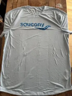 saucony ランニングシャツ ライトブルー