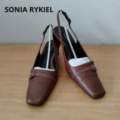 SONIA RYKIEL ソニアリキエル　ブラウン スリングバックパンプス　23のサムネイル