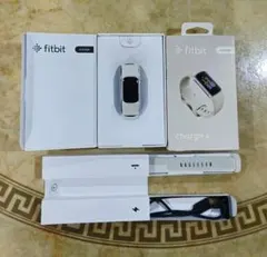 美品　fitbit charge 6 スマートウォッチ　ホワイト　シルバー