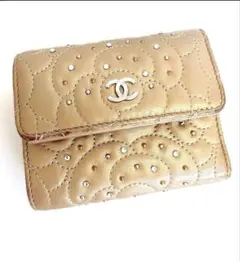 シャネル CHANELゴールド 財布 スモールフラップウォレット CC 
