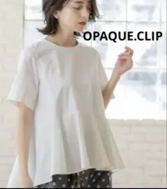 オペーク　ジップ　tシャツ ペプラム切替ドッキングトップス レディース　半袖