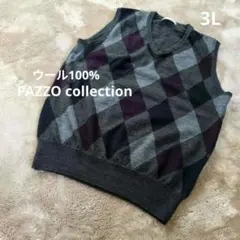 PAZZO collection ダイヤモンド柄 ノースリーブセーター 3L