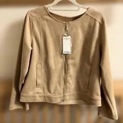 Lutique ベージュ ノーカラージャケット