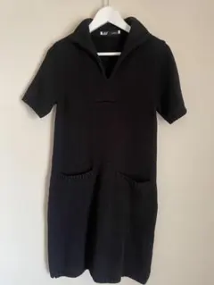 《新品 ZARA 黒ワンピース S 》ザラ 半袖 ポケット付き コットン
