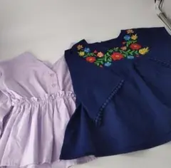 女の子　五分袖　トップス　カットソー　チュニック　GLOBAL WORK　90