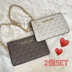 MICHAEL KORS カードケース チェーン付き 2色セット