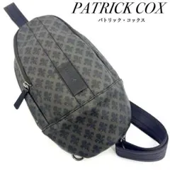 未使用級✨パトリックコックス ボディバッグ ウエストポーチ 斜め掛け 総柄 黒系