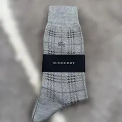 BURBERRY グレー チェック柄 ソックス 25-26cm