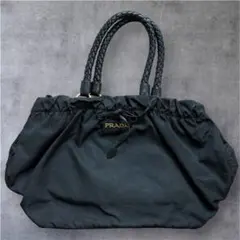 00s PRADA Black Tessuto Nylon Tote Bag