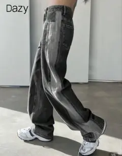 Dazy ストライプデザイン ワイドデニムパンツ