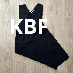 KBF ノースリーブVネックワンピース 黒 ニット