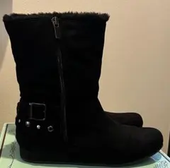 【おしゃれ】JELLY BEANS ファー付きショートブーツ L 黒