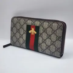 GUCCI グッチ GGスプリーム 蜂刺繍 長財布 PVC レザー