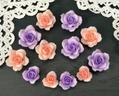 樹脂粘土★薔薇パーツセット★ピンク　紫