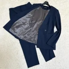 美品✨グリーンレーベルリラクシング ノーカラー セットアップ パンツスーツ 40