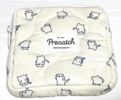 【precatch】 コンパクトポーチ 生理用品 ホワイト 子猫柄