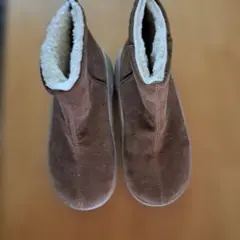 ブラウン スエード ムートンブーツ ファスナー付き23cm