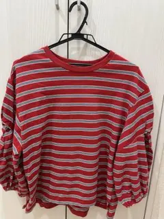 niko and... ボーダーカットソー レッド M