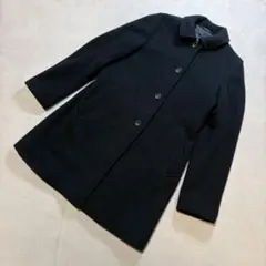 【UNIQLO】ロングコート 黒 ウール 起毛 ジャケット M