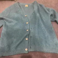 カーディガン　ターコイズ