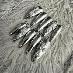 ネイルチップ　韓国　現品　クロムネイル　ギャルネイル　ロングチップ　223