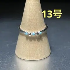 13号　シルバー　ファッションリング　指輪　アクセサリー　ターコイズ　細身　華奢