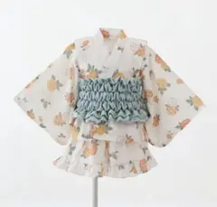 プッパプーポ 浴衣 ドレス 3点セット ぼたん 80