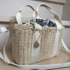 【極美品】LEPSIM レプシィム 2WAY ペーパー かごバッグ 巾着付きのサムネイル