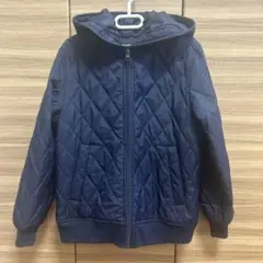 美品　ネイビー キルティング フード付きジャケット