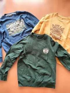 3色プリント入り長袖トレーナーセット