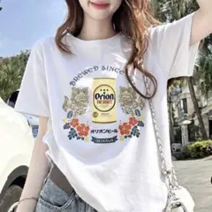 Orionビール プリント 半袖Tシャツ ホワイト　タグなし