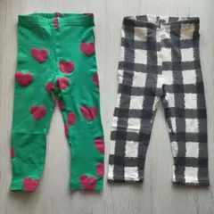 MARKEY'S ハート柄レギンス チェック柄レギンス セット 80