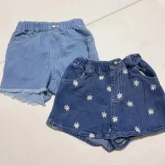 ショートデニムパンツ 100cm 2点セット