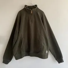 Carhartt ハーフジップ スウェット トレーナー カーキ オリーブ L