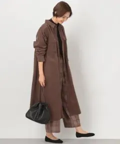 LEPSIM　コーデュロイ　シャツワンピース　ブラウン　M,Lサイズ相当
