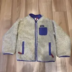 patagonia フリースジャケット 5T クリーム/パープル
