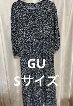 GU 花柄ロングワンピース Sサイズ