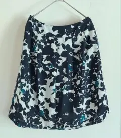 花柄フレアスカート ネイビー