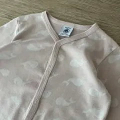 (67cm) PETIT BATEAU 長袖 クジラ ピンク ロンパース