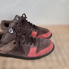 Nike スエード スニーカー ブラウン/レッド 通称つま赤　BISON NIKE DUNK LOW SB BISON つま赤 29.0cm 使用感有り 【中古】 |