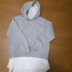 グレー フード付き スウェットパーカー