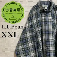 エルエルビーン BD ネルシャツ グリーン系チェック XXL ビッグシルエット