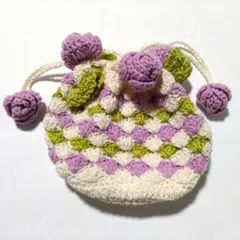 ハンドメイド 巾着袋 小物入れ 毛糸